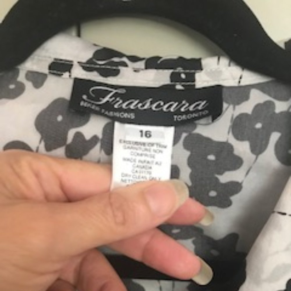 Frescara Toronto Silk Black & White Floral Top - Picture 5 of 8